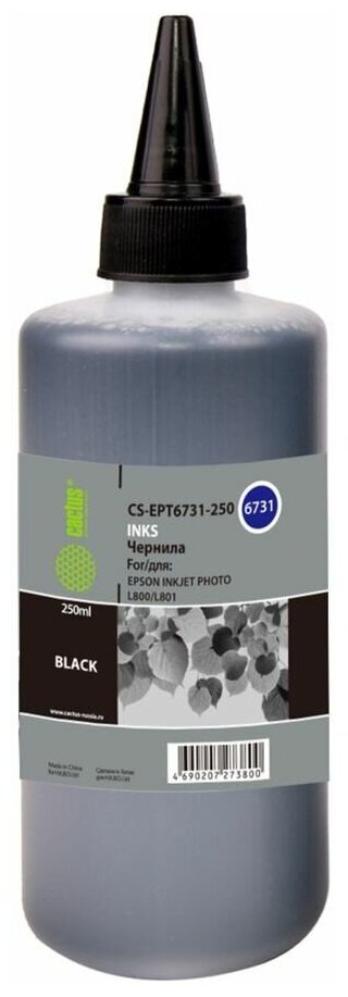 Чернила Cactus CS-EPT6731-250 T6731, для Epson, 250мл, черный