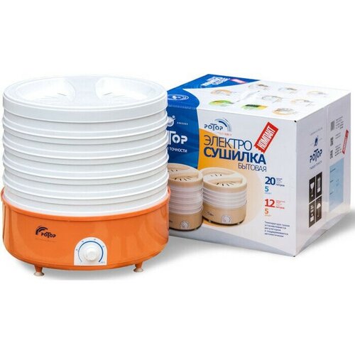 Сушилка для овощей и фруктов Ротор СШ-002-12 5 поддонов белый 577100₽