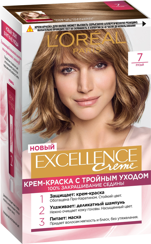 LOreal Paris Excellence стойкая крем-краска для волос, 7 русый