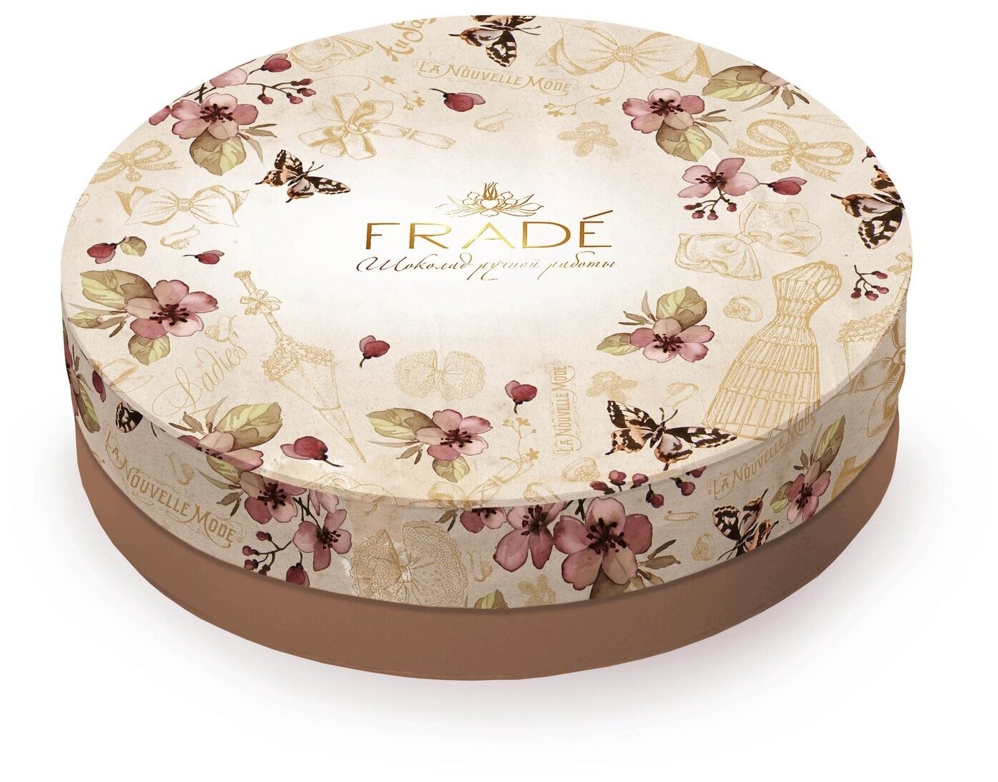 Коробка шоколадных конфет ручной работы Фраде - круглая маленькая (на 12 конфет) (новелла) - фотография № 1