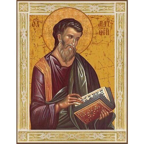 Икона Апостол Матфей на дереве набор для вышивания паутинка б1051 святой апостол евангелист матфей
