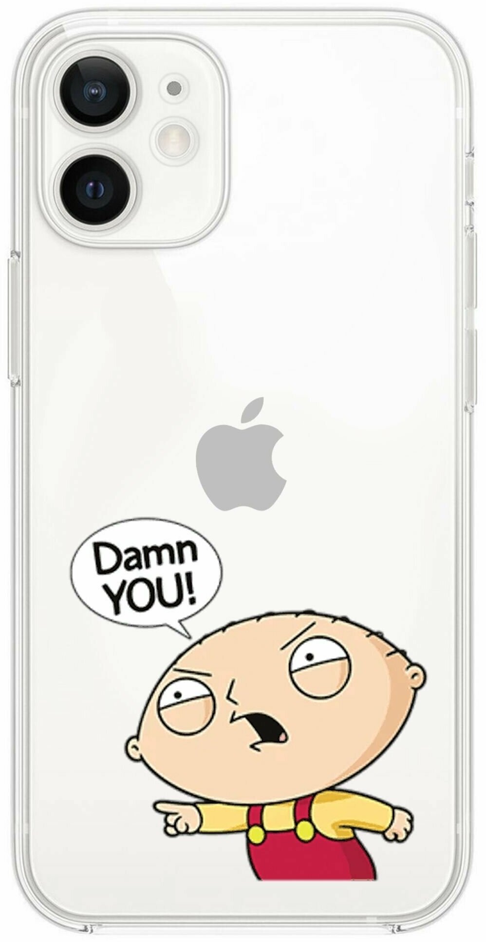 Чехол силиконовый для iPhone 11 "Стюи Гриффин Damn You" с усиленным бортом для защиты камер - фотография № 1