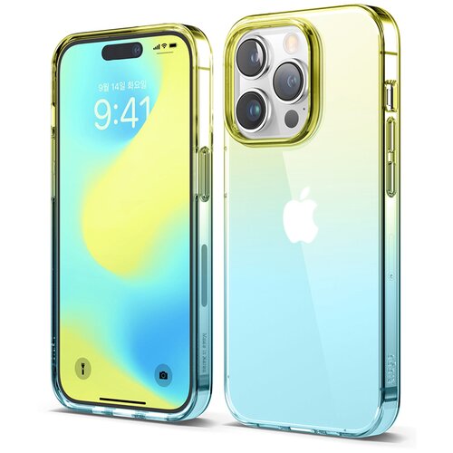 чехол elago aurora gradient для iphone 14 pro фиолетово синий Elago для iPhone 14 Pro чехол AURORA (tpu) Gradient Yellow/Blue, шт