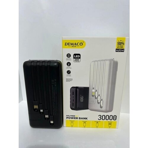 Портативный аккумуляторВнешний аккумуляторPowerBank Demaco A-204 30000 mAh 1285₽