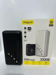 Портативный аккумулятор/Внешний аккумулятор/PowerBank Demaco A-204 30000 mAh, черный