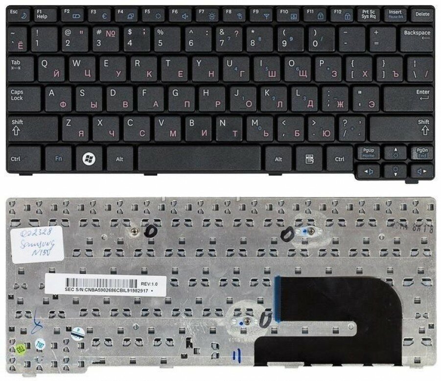 Клавиатура для ноутбука Samsung N140 N144 N145 N148 N150 P/n: BA59-02686D BA59-02686C
