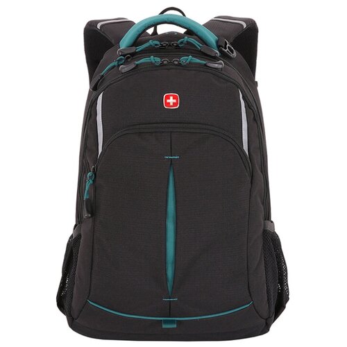 Рюкзак SWISSGEAR , черный/бирюзовый, фьюжн/2 мм рипстоп, 32x15x46 см, 22 л