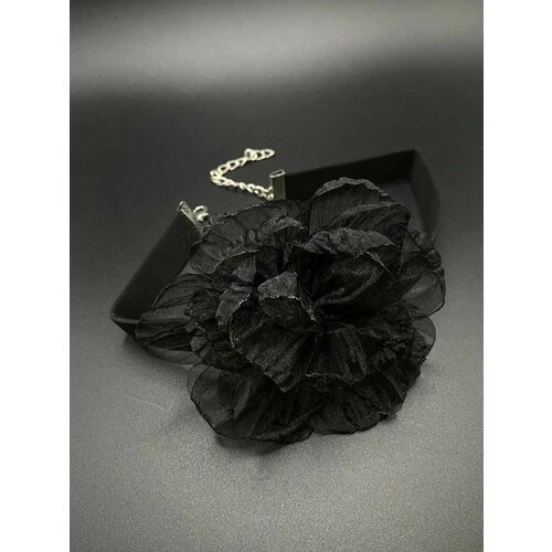 фото Чокер на шею цветок на шнурке женский модный аксессуар роза для девушки украшение на выпускной свадьбу в подарок нет бренда
