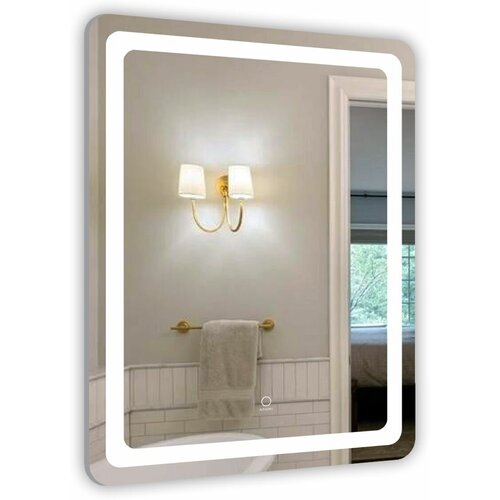 Зеркало прямоугольное для ванной комнаты AZARIO AZ-Z-043CS с подсветкой и сенсорным выключателем, 60 см*80 см