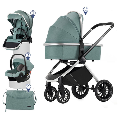 Детская коляска 3 в 1 Luxmom 750, зеленый