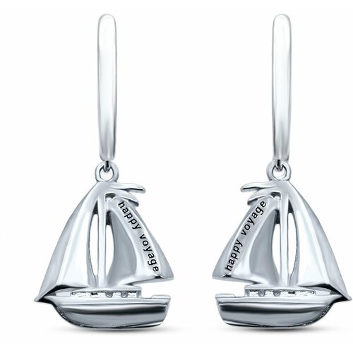 Серьги с подвесками Silver WINGS, серебро, 925 проба, эмаль серьги silver wings 02fye9152 113