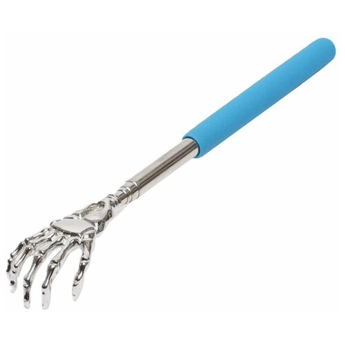 Чесалка раздвижная Скелет голубой Чесалка телескопическая 22-58 см массаж ручной Массажер для спины 190₽