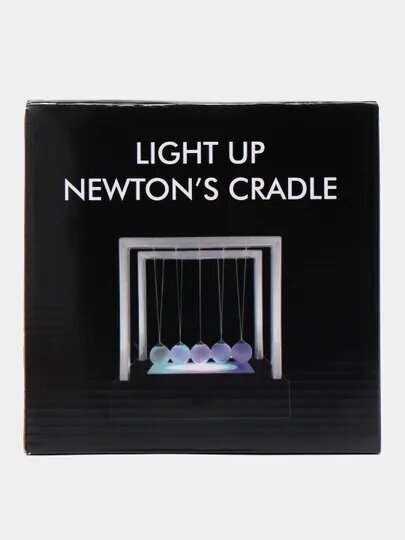 Маятник Ньютона с подсветкой, кинетический маятник черного цвета - фотография № 4