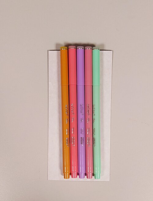MARVY Uchida Набор цветных ручек (брашпен) 4800/5, LePen Flex, 5шт/уп, пастель, для каллиграфии и леттеринга