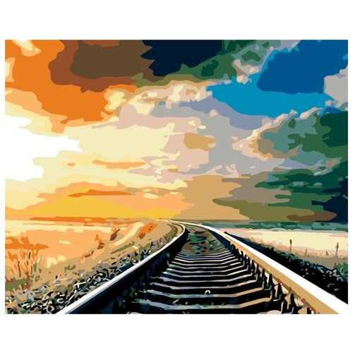 Картина по номерам Железная дорога, 40x50 см