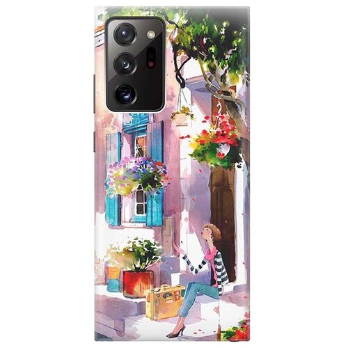 Чехол - накладка ArtColor для Samsung Galaxy Note 20 Ultra с принтом Девочка на цветущей улочке чехол накладка artcolor для xiaomi redmi note 10 pro с принтом девочка на цветущей улочке