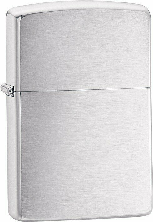 Зажигалка ZIPPO Classic с покрытием Brushed Chrome, латунь/сталь, серебристая, матовая, 38x13x57 мм № 200