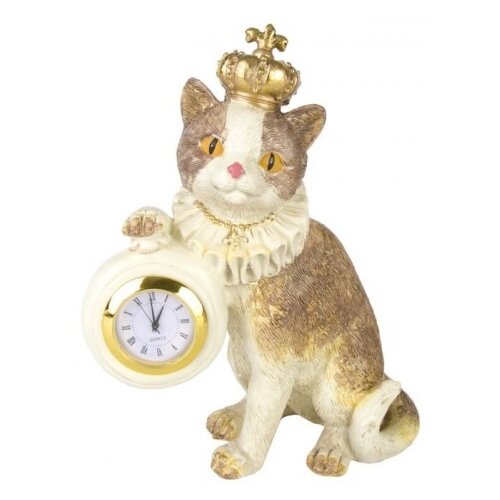 фото Фигурка декоративная "кошка королевская с часами", 15x8x17,5 см феникс present