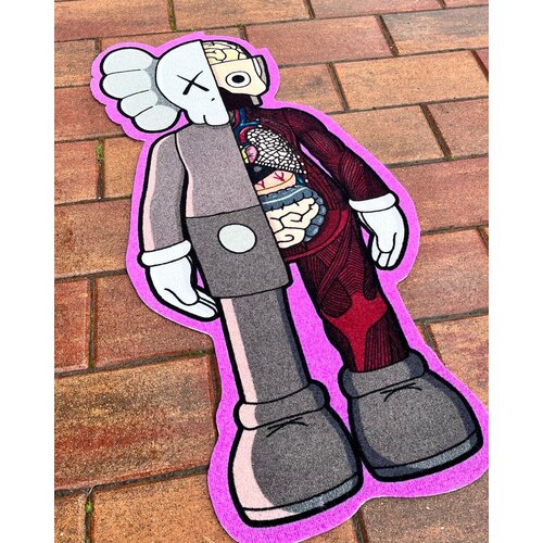 Тафтинговый ковер кавс kaws на стену / пол 100х50 см