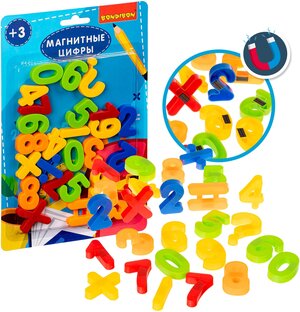 Магнитная игра Bondibon обучающие цифры на магнитах, развивающая игрушка для малышей на доску и холодильник