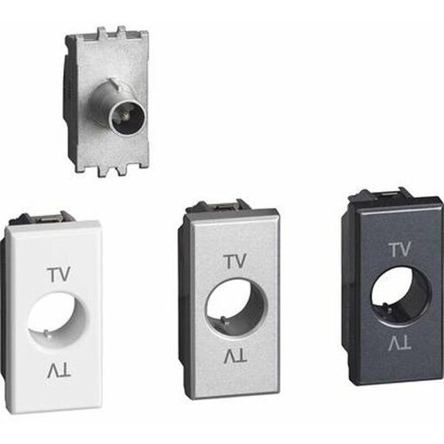 BT Axolute Мех Розетки TV звезда, разъем 9,5 мм, экранир. с лицевыми панелями Белый, Алюминий, Антрацит, 1 мод