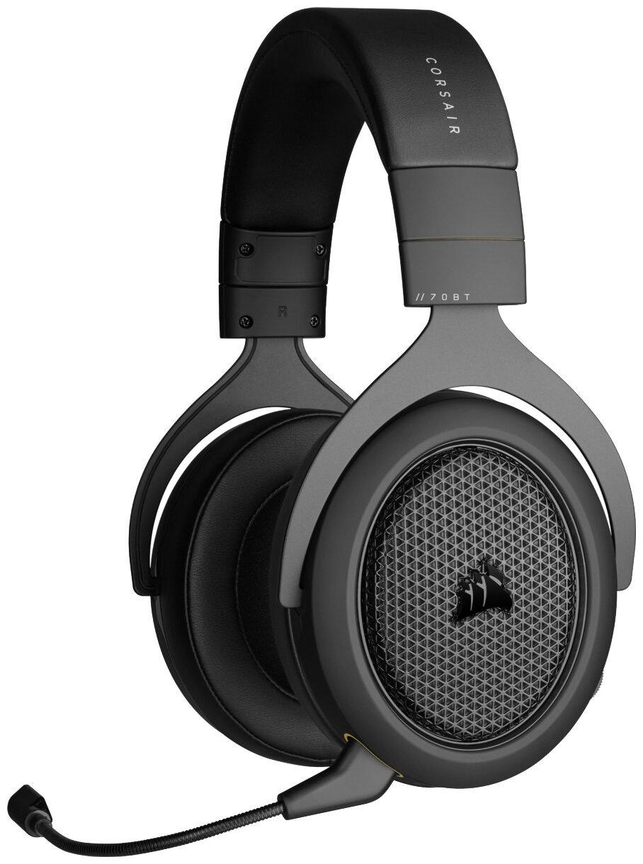 Гарнитура игровая Corsair HS70 Bluetooth, для компьютера и игровых консолей, накладные, черный матовый [ca-9011227-eu]