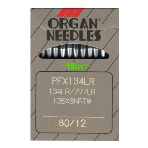 фото Набор игл для промышленных швейных машин organ needles № 080, 10 штук, арт. 134 lr