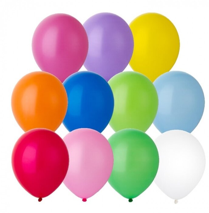 Набор воздушных шариков, круглые, ассорти "Е10", 50 шт