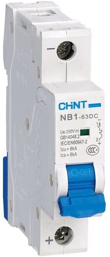 CHINT Авт. выкл. пос. тока NB1-63DC 1P C6A DC250В 6kA (R)