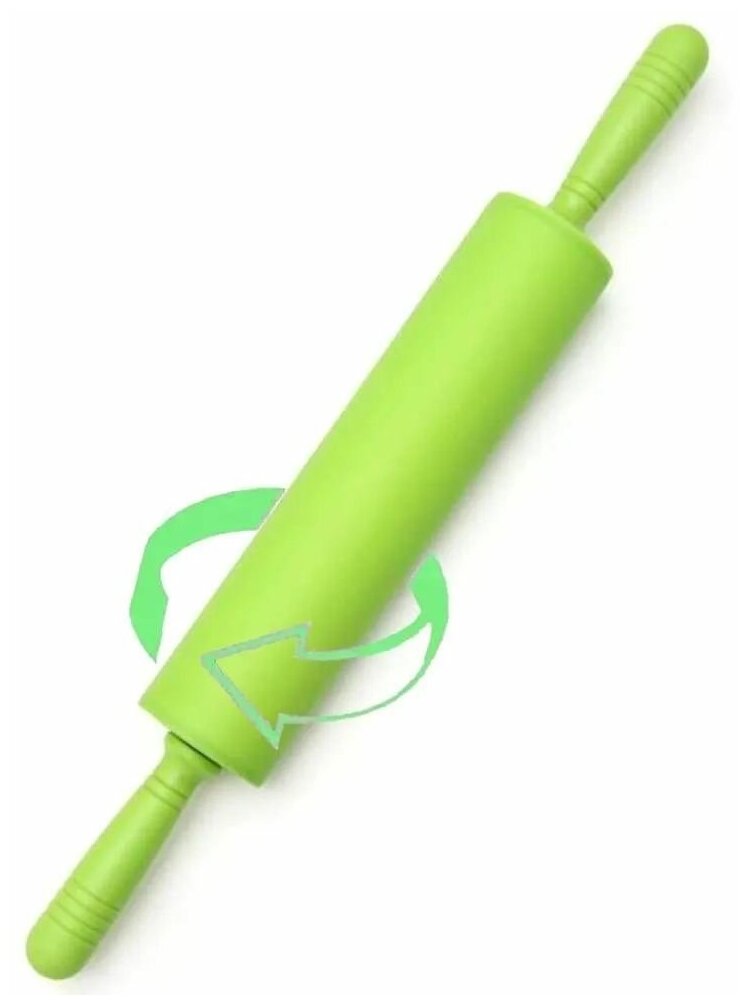 Скалка силиконовая с пластиковыми ручками, 20 см., салатовый - фотография № 3