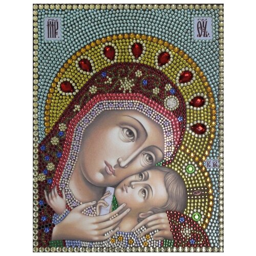 фото Корсунская богородица набор для выкладывания стразами 28х22 преобрана 72