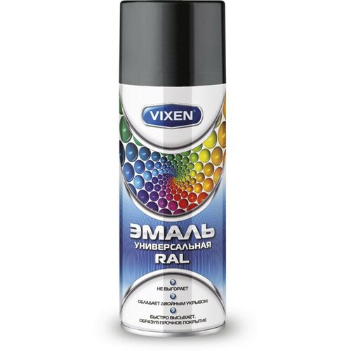 Эмаль Vixen черная универсальная RAL 9005 аэрозоль 520мл 500₽