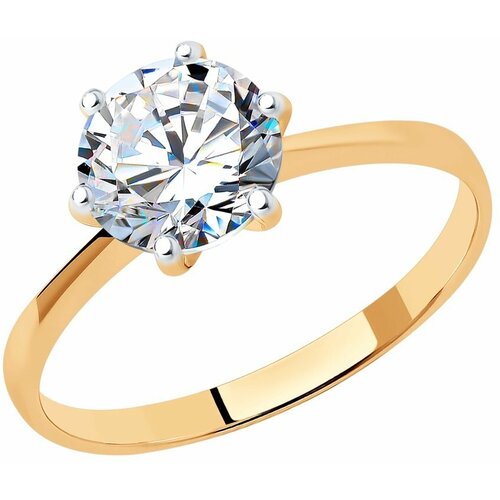 Кольцо Яхонт, серебро, 925 проба, фианит, размер 18, бесцветный кольцо diamant серебро 925 проба фианит аметист размер 18
