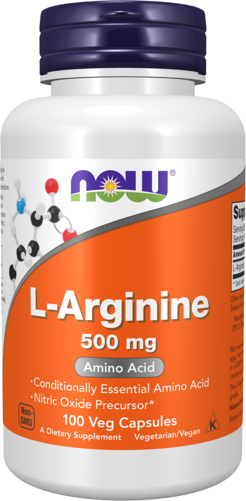 Аминокислота NOW L-аргинин 500мг, 100 капсул