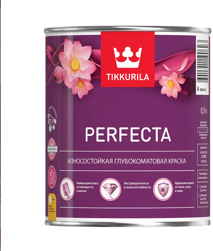 Tikkurila ВД краска интерьерная PERFECTA база C глубоко матовая 0,9л