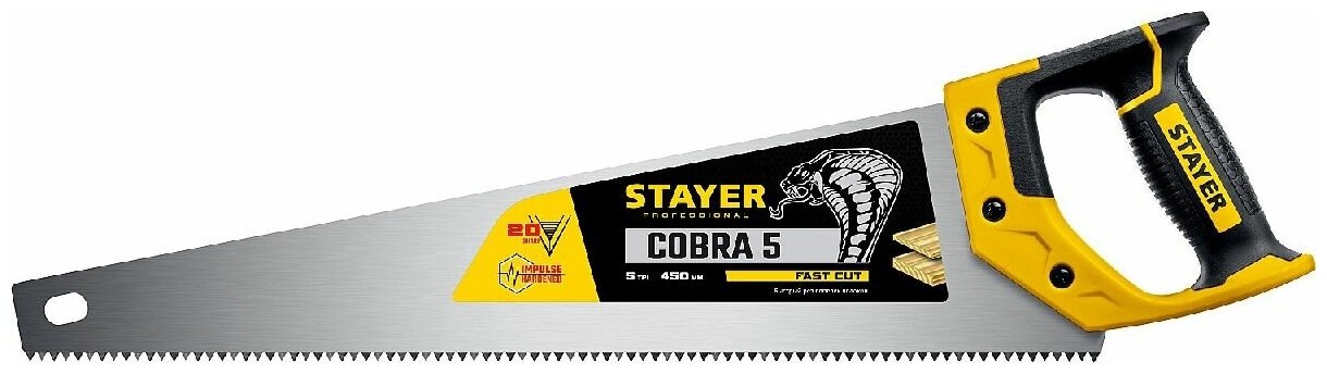 Ножовка по дереву STAYER Cobra 5 450 мм (1506-45_z02)