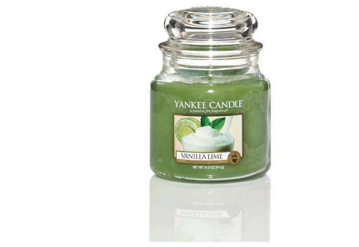 Yankee Candle / Свеча средняя в стеклянной банке Ваниль и лайм Vanilla Lime 411 гр / 65-90 часов