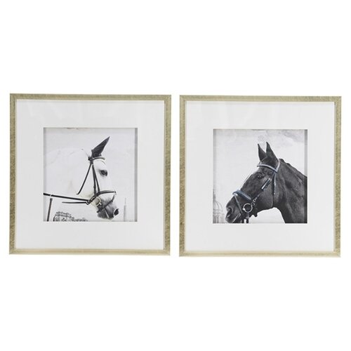 фото Картины лошади, набор 2 предмета 56x56x3 см glasar
