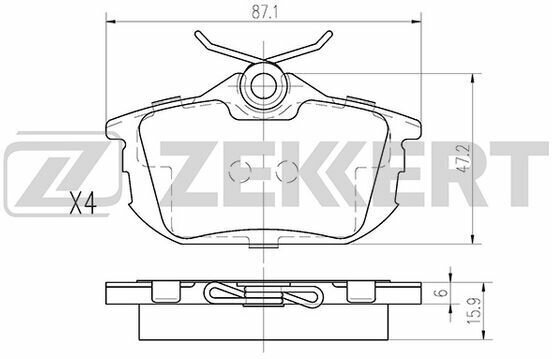 Колодки Торм Диск Задн ZEKKERT BS2226