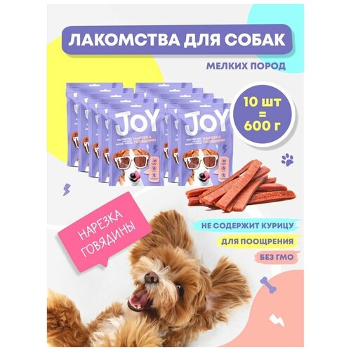 Лакомство для собак мелких пород Нарезка говядины JOY 60 г Набор 10 шт