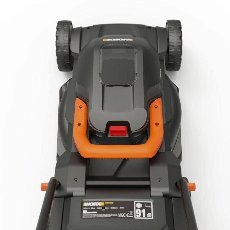 Аккумуляторная газонокосилка WORX WG730E, 30 см, бесщеточная, 20В, 4Ач х 1, ЗУ 2А - фотография № 7