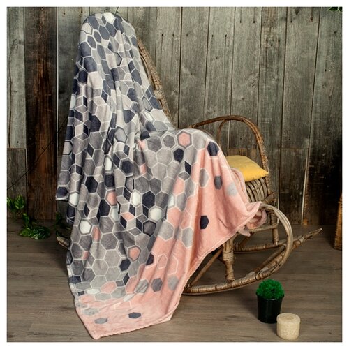 фото Плед традиция аврора 200 х 220 см велсофт синий