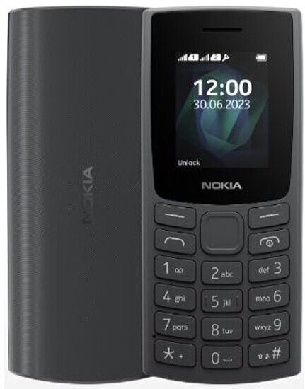 Мобильный телефон Nokia 105 TA-1569 SS 1.8", 1000 мА·ч, micro-USB, темно-серый (1GF019EPA2C03)