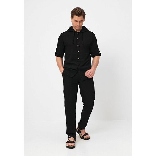 фото Рубашка luisa moretti, размер 54/56, черный