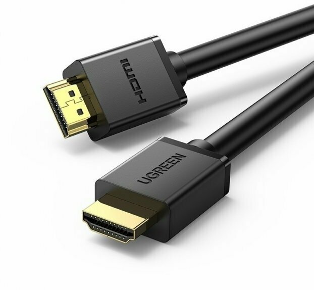 Кабель UGREEN HD104 10107 HDMI 2.0 to HDMI 2.0, силиконовый круглый, 2m, Black