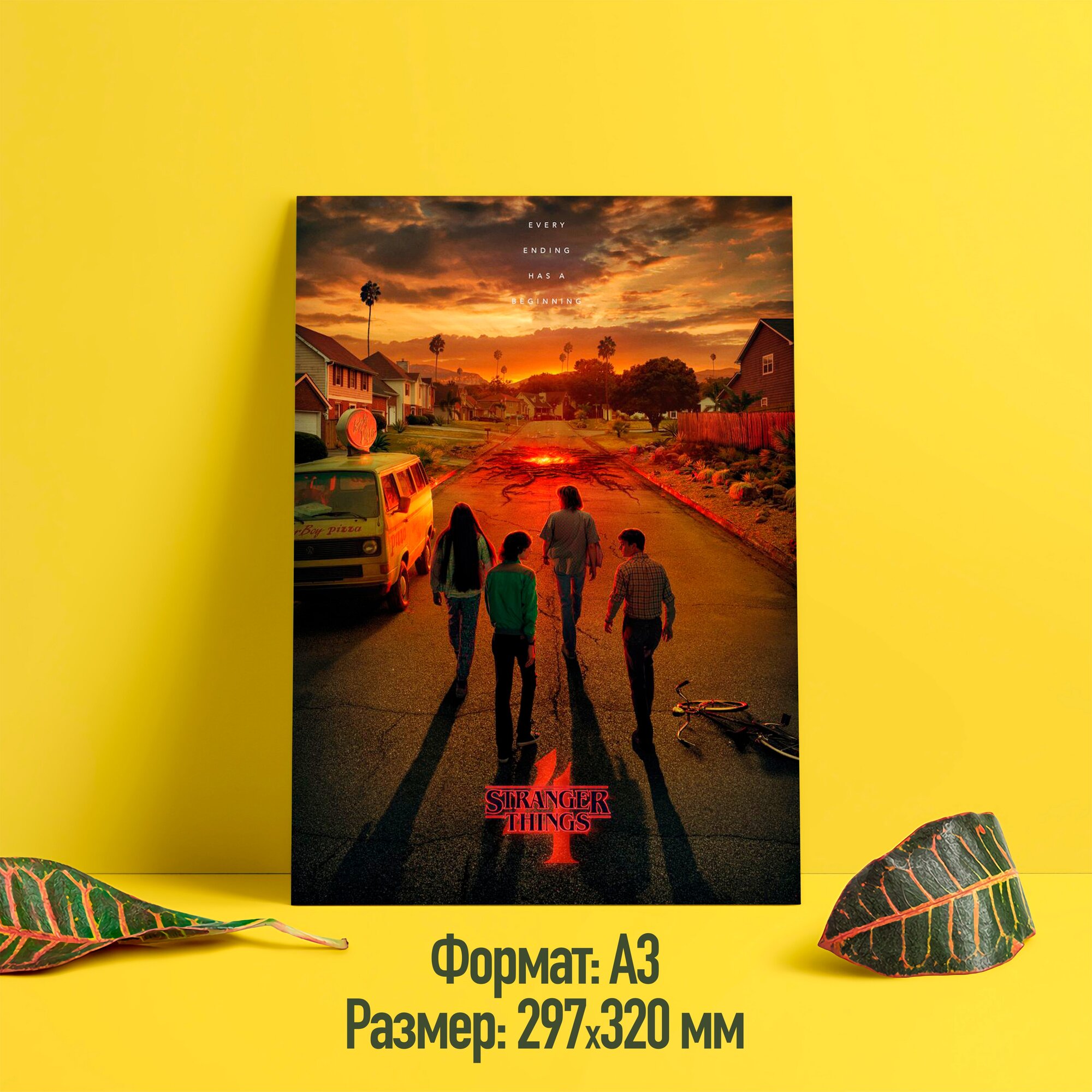 Постер/плакат аниме "Очень странные дела/Stranger Things" (Все персонажи, 03)