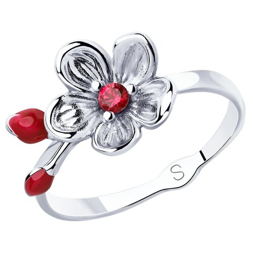 фото Sokolov кольцо из серебра с эмалью и фианитом 94012952, размер 18.5