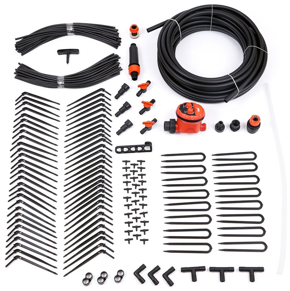 Набор для капельного полива Жук 60 растений с таймером от емкости - фотография № 2