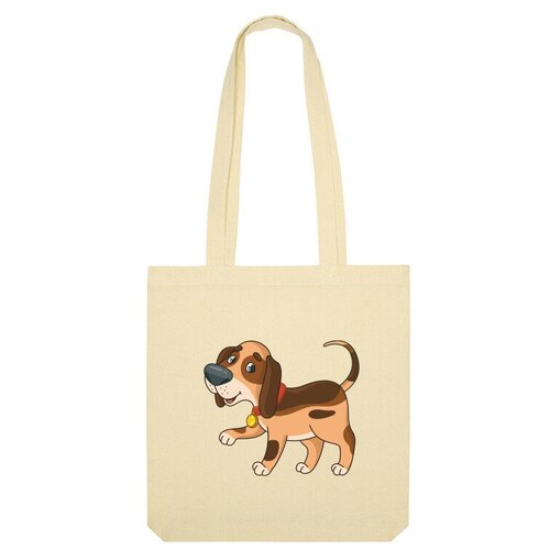 Сумка шоппер Us Basic, бежевый сумка бульдог собака мультяшная желтый