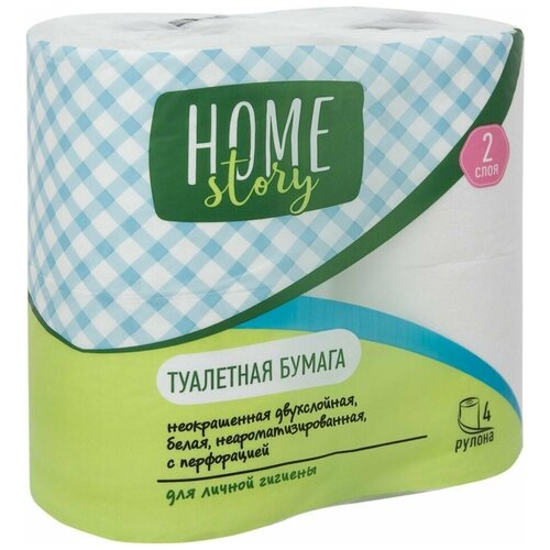 Туалетная бумага Home Story 4 рулона 2 слоя х3шт туалетная бумага лилия ромашка 4 рулона 2 слоя х3шт